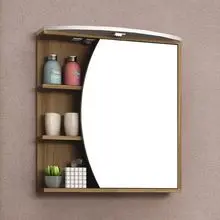 Armário Duna 60cm  BR/Nogal com espelho para banheiro