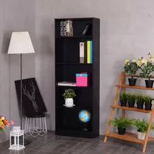 Estante moderna estante 5 tier Shelf Estante De armazenamento de armazenamento de armazenamento gabinete preto