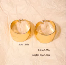Brincos grandes de metal dourado punk para mulheres, joias geométricas pesadas e exageradas