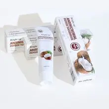 Creme dental clareador com óleo de coco e xilitol natural