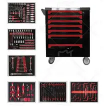 Armário de ferramentas com 7 gavetas-Carro de Ferramentas- carrinho de ferramentas com 6 bandejas internas